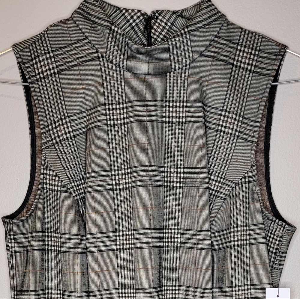 NWT! Apt. 9 Women's Petite Medium Plaid Sleeveless Dress